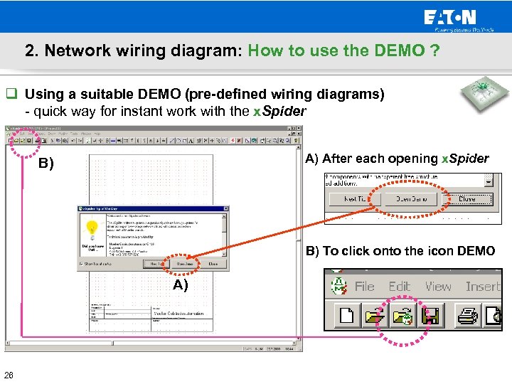 2. Network wiring diagram: How to use the DEMO ? q Using a suitable