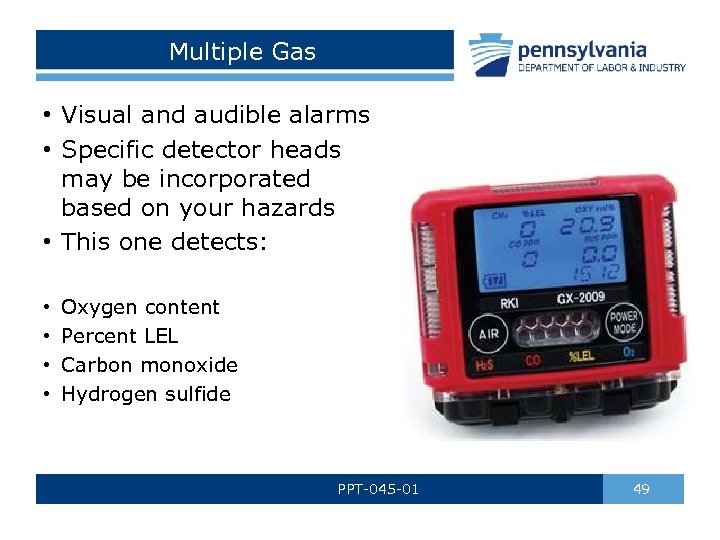 Multiple Gas • Visual and audible alarms • Specific detector heads may be incorporated