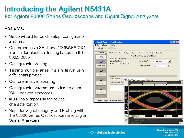 Introducing the Agilent N 5431 A For Agilent 80000 Series Oscilloscopes and Digital Signal
