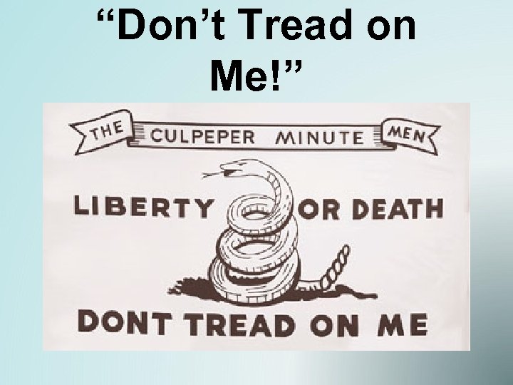 “Don’t Tread on Me!” 