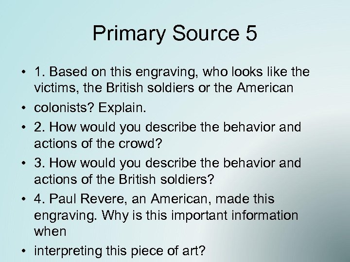 Primary Source 5 • 1. Based on this engraving, who looks like the victims,