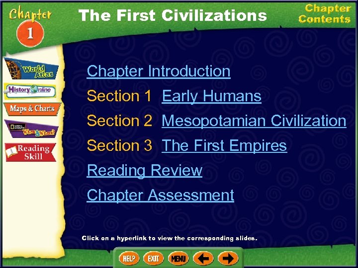 The First Civilizations Chapter Introduction Section 1 Early Humans Section 2 Mesopotamian Civilization Section