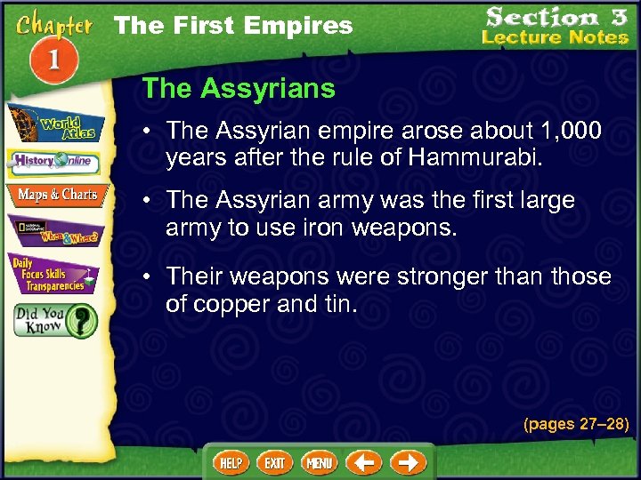 The First Empires The Assyrians • The Assyrian empire arose about 1, 000 years