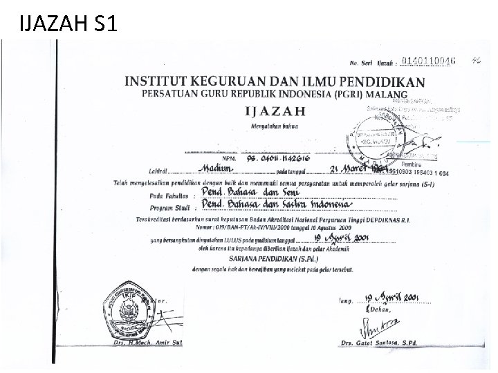IJAZAH S 1 