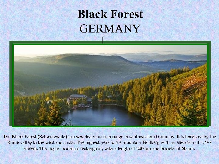 New Black Forestof seven wonders GERMANY www. new 7 wonders. com Nature The Black