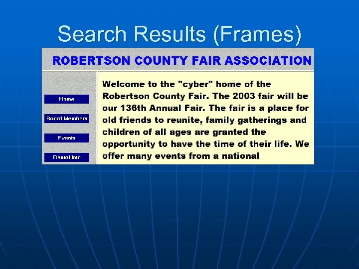 Search Results (Frames) 