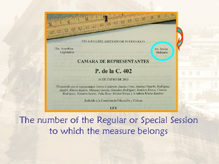 The number of the Regular or Special Session to which the measure belongs 