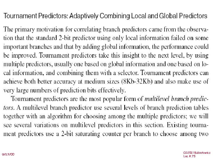 9/27/00 CS 252/Kubiatowicz Lec 8. 75 