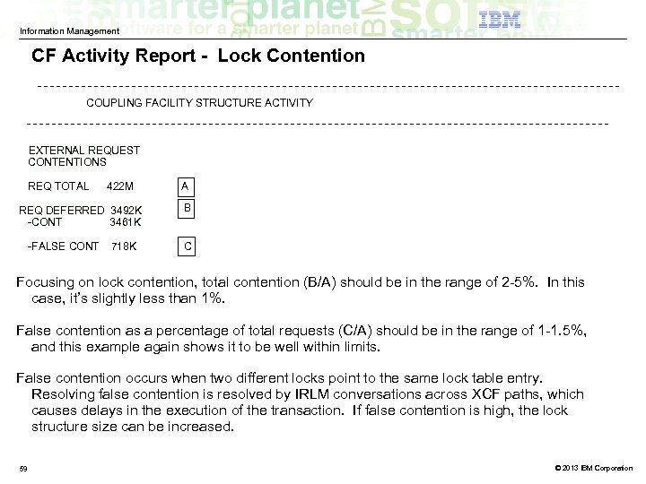 Information Management CF Activity Report - Lock Contention COUPLING FACILITY STRUCTURE ACTIVITY EXTERNAL REQUEST