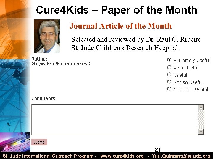 Cure 4 Kids – Paper of the Month Journal Article of the Month Selected