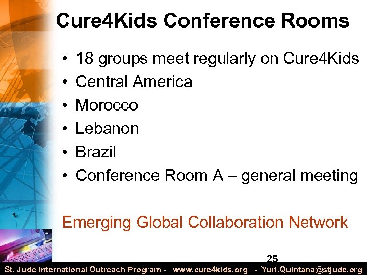 Cure 4 Kids Conference Rooms • • • 18 groups meet regularly on Cure