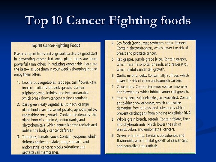 Top 10 Cancer Fighting foods 
