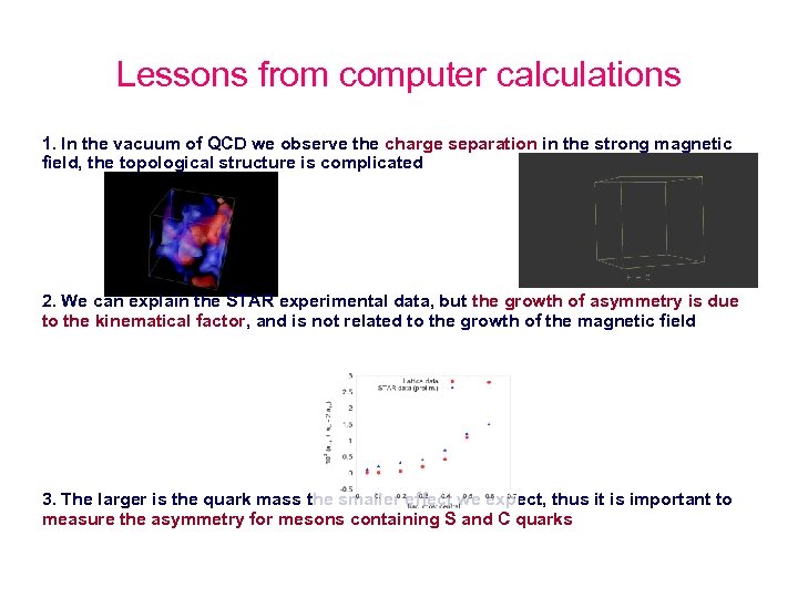 Lessons from computer calculations 1. In the vacuum of QCD we observe the charge