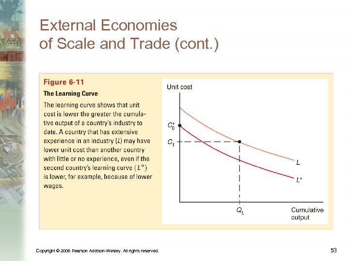 External Economies of Scale and Trade (cont. ) Copyright © 2006 Pearson Addison-Wesley. All