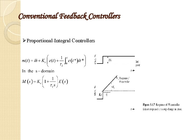 Conventional Feedback Controllers ØProportional-Integral Controllers 