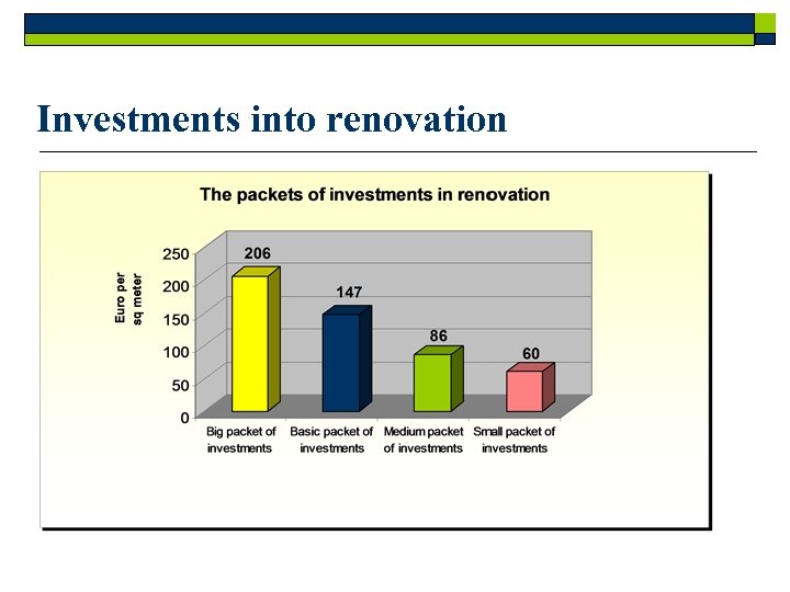 Investments into renovation 