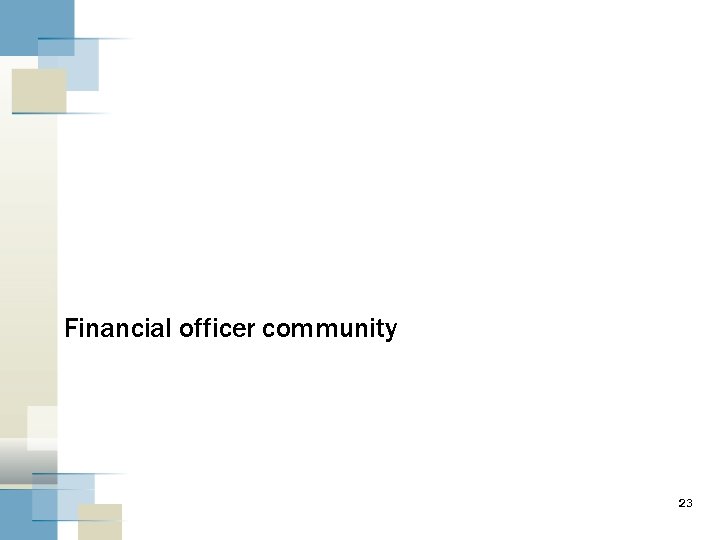 Financial officer community 23 