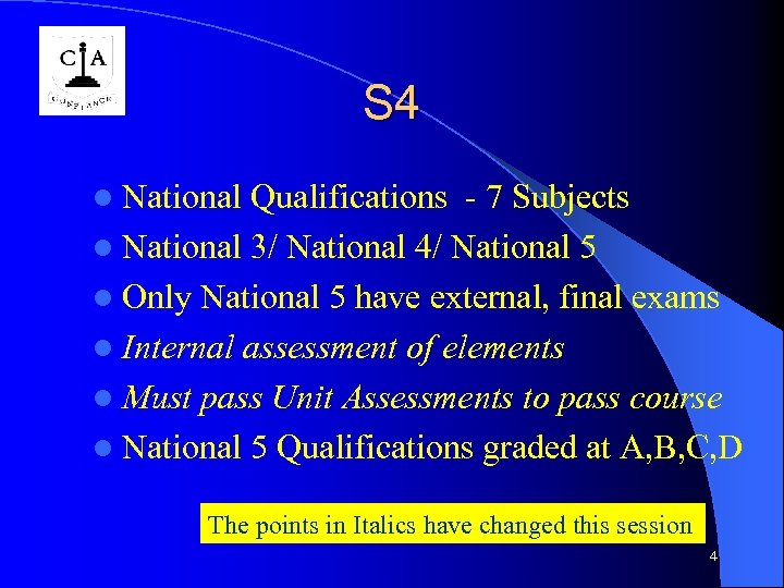 S 4 l National Qualifications - 7 Subjects l National 3/ National 4/ National