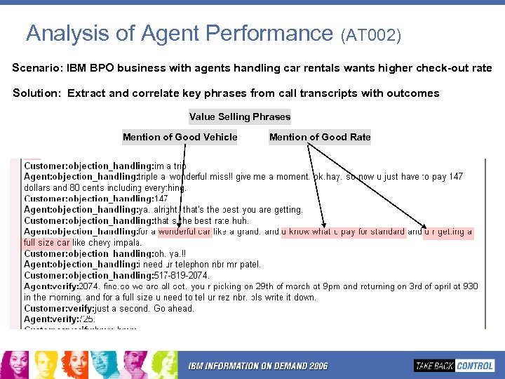 Analysis of Agent Performance (AT 002) Scenario: IBM BPO business with agents handling car