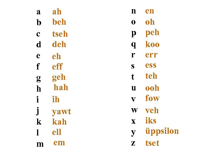 a b c d e f g h i j k l m ah