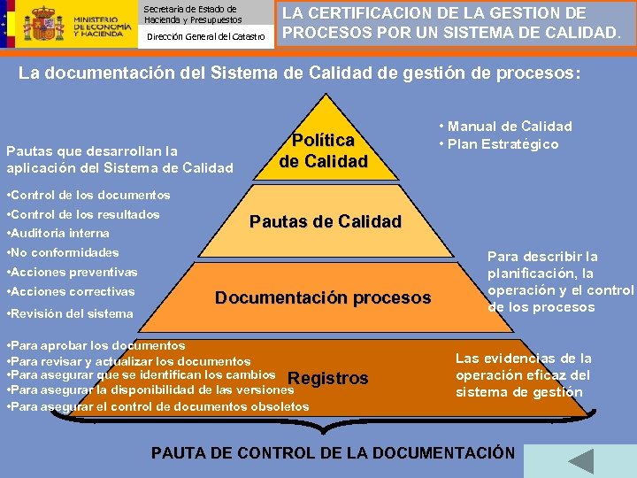 Secretaría de Estado de Hacienda y Presupuestos Dirección General del Catastro LA CERTIFICACION DE