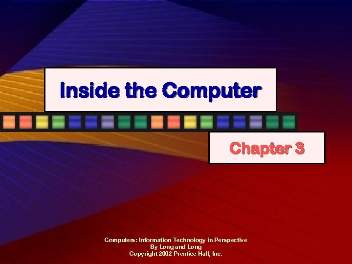 Inside the Computer Chapter 3 Computers: Information Technology in Perspective By Long and Long