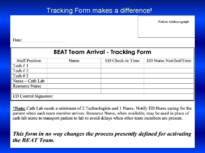 Tracking Form makes a difference! 