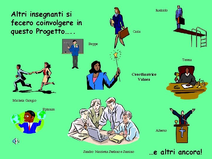Rodolfo Altri insegnanti si fecero coinvolgere in questo Progetto…. . Carla Beppe Teresa Coordinatrice