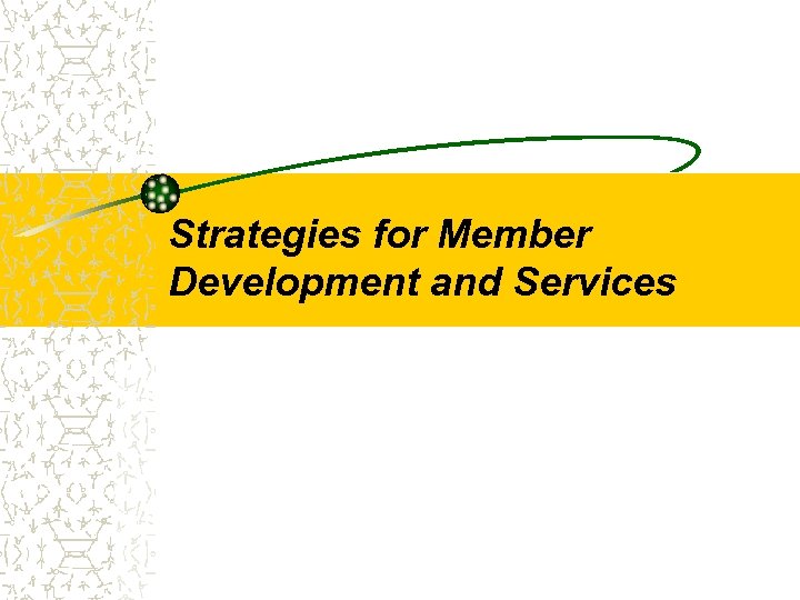 Strategies for Member Development and Services 