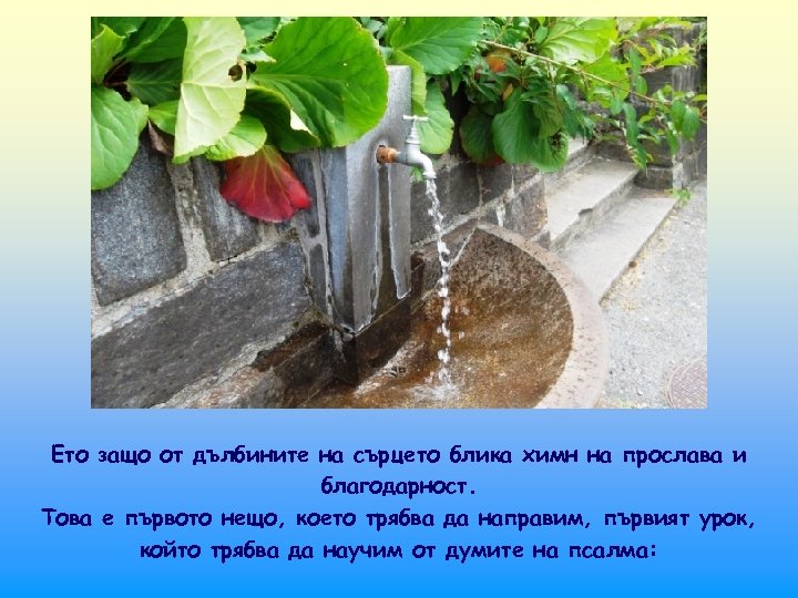 Ето защо от дълбините на сърцето блика химн на прослава и благодарност. Това е