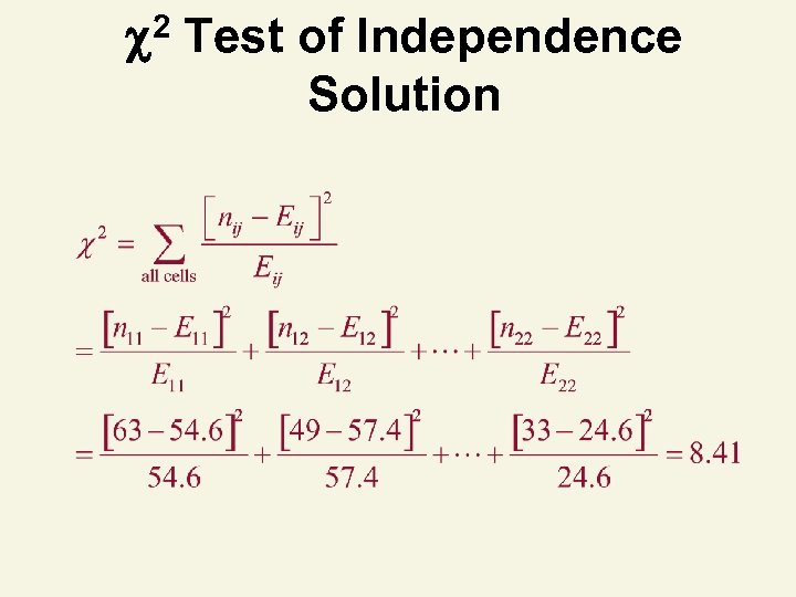  2 Test of Independence Solution 