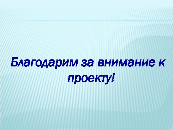 Благодарим за внимание к проекту! 