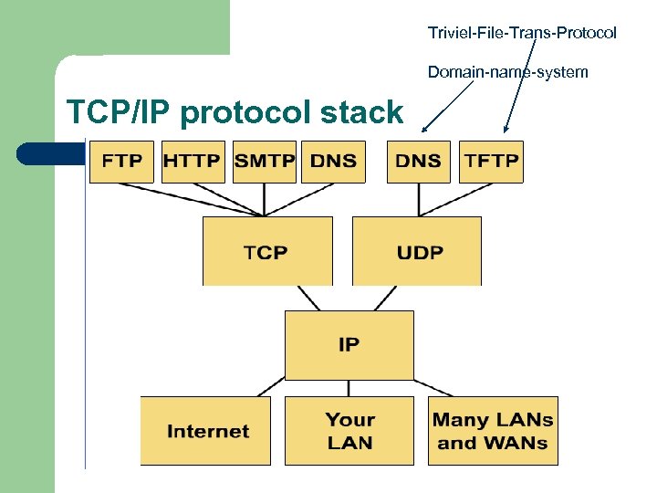 Triviel-File-Trans-Protocol Domain-name-system TCP/IP protocol stack 