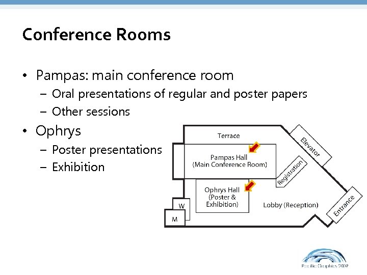 Conference Rooms • Pampas: main conference room – Oral presentations of regular and poster