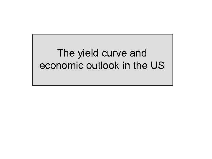 The yield curve and economic outlook in the US 