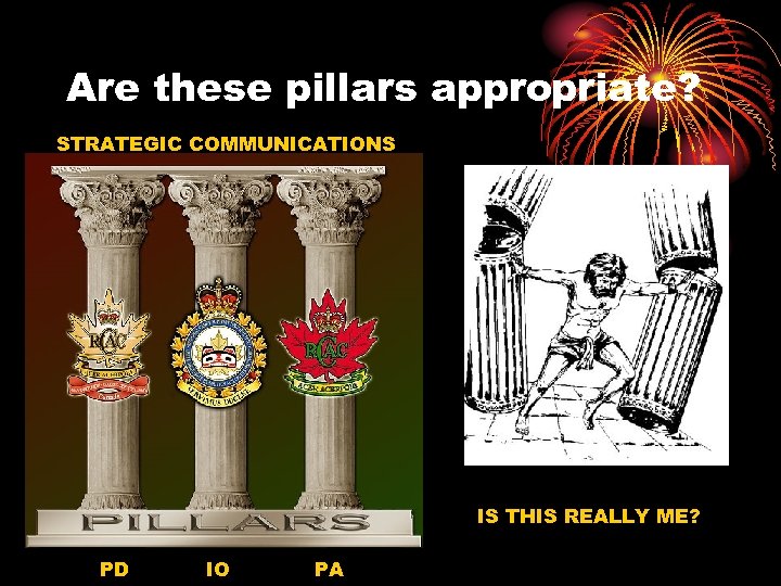 Are these pillars appropriate? STRATEGIC COMMUNICATIONS IS THIS REALLY ME? PD IO PA 