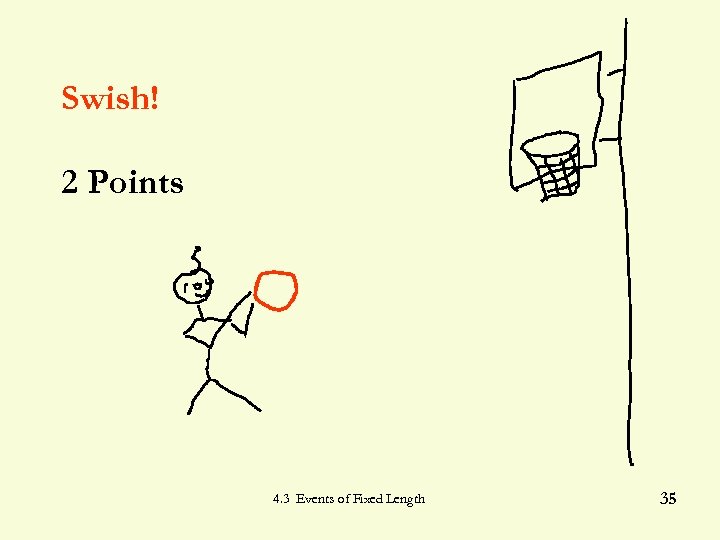 Swish! 2 Points 4. 3 Events of Fixed Length 35 