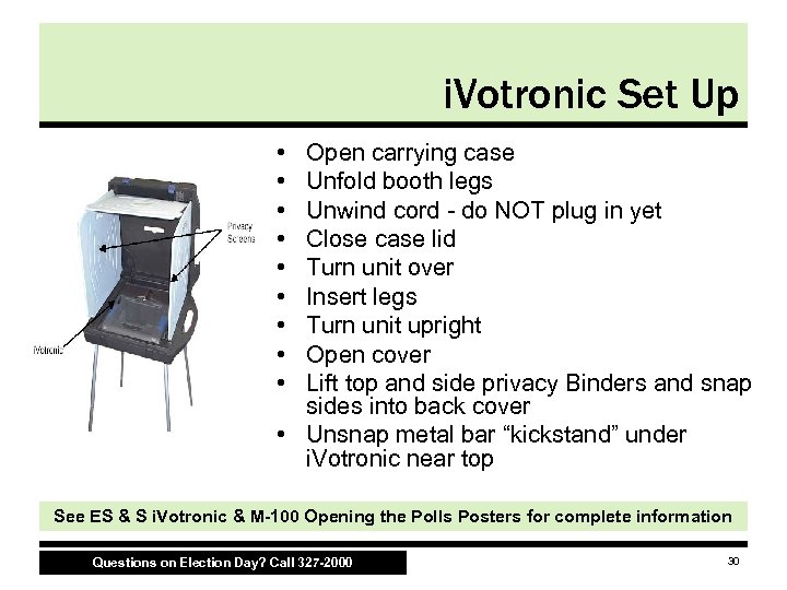i. Votronic Set Up • • • Open carrying case Unfold booth legs Unwind