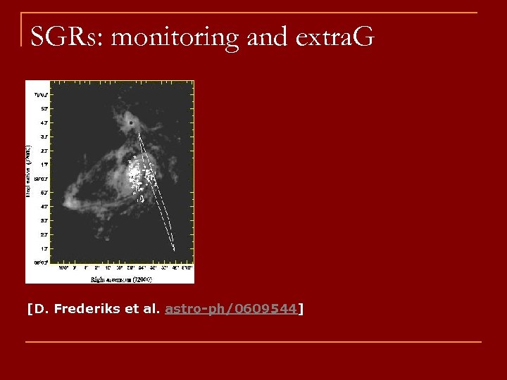 SGRs: monitoring and extra. G [D. Frederiks et al. astro-ph/0609544] 