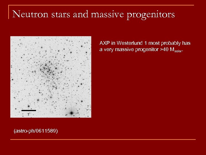 Neutron stars and massive progenitors AXP in Westerlund 1 most probably has a very