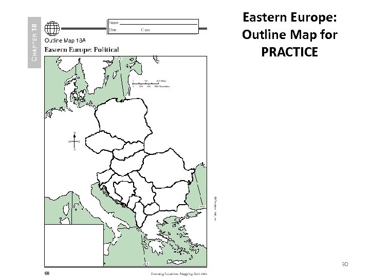 Eastern Europe: Outline Map for PRACTICE 30 