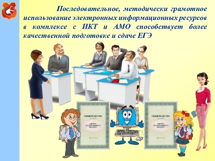 Последовательное, методически грамотное использование электронных информационных ресурсов в комплексе с ИКТ и АМО способствует