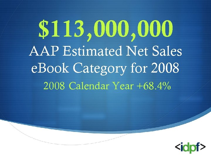 $113, 000 AAP Estimated Net Sales e. Book Category for 2008 Calendar Year +68.