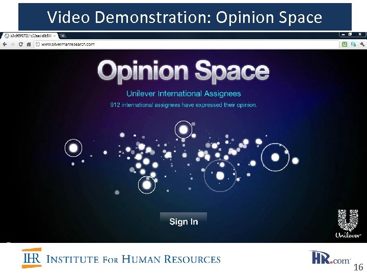 Video Demonstration: Opinion Space 16 