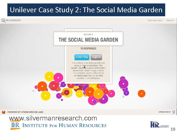 Unilever Case Study 2: The Social Media Garden www. silvermanresearch. com 19 
