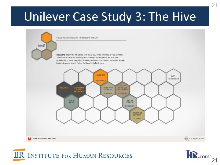 Unilever Case Study 3: The Hive 21 21 