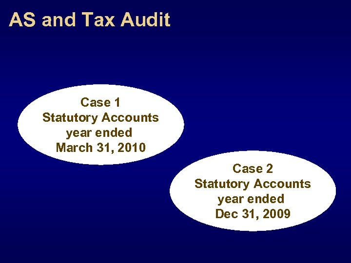 AS and Tax Audit Case 1 Statutory Accounts year ended March 31, 2010 Case