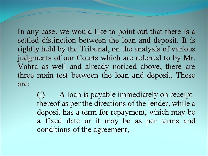 In any case, we would like to point out that there is a settled