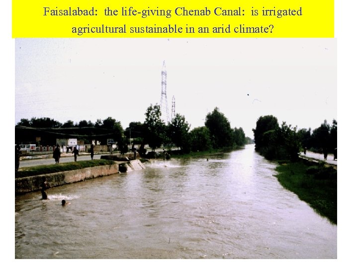 Faisalabad: the life-giving Chenab Canal: is irrigated agricultural sustainable in an arid climate? 