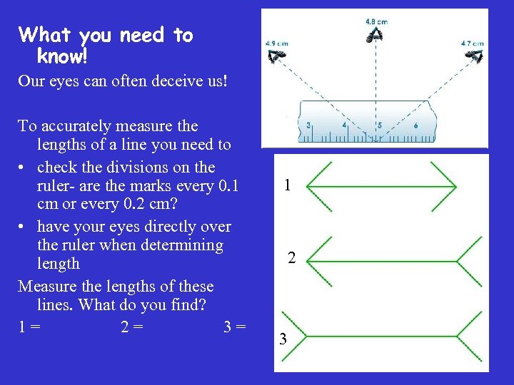 What you need to know! Our eyes can often deceive us! To accurately measure